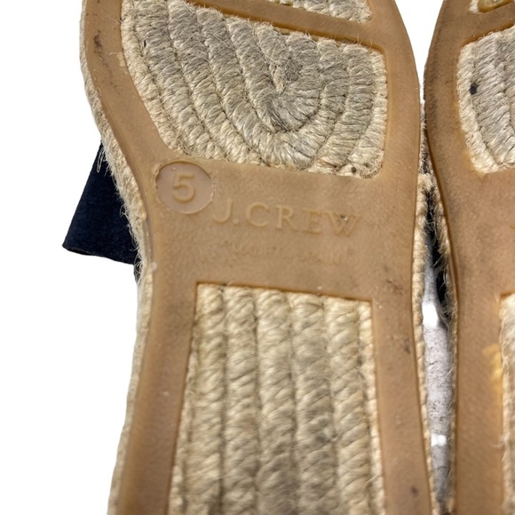J CREW Genuine Leather Blue Suede Slides Espadrilles Flats Sandals Shoes sz 5 - Picture 14 of 16